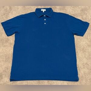 Peter Millar Men’s Striped Polo Performance Shirt Blue Short Sleeve Size Large
